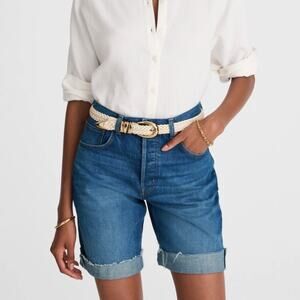 Madewell Long Baggy Cuffed Mifflin Wash Jean Shorts NWT